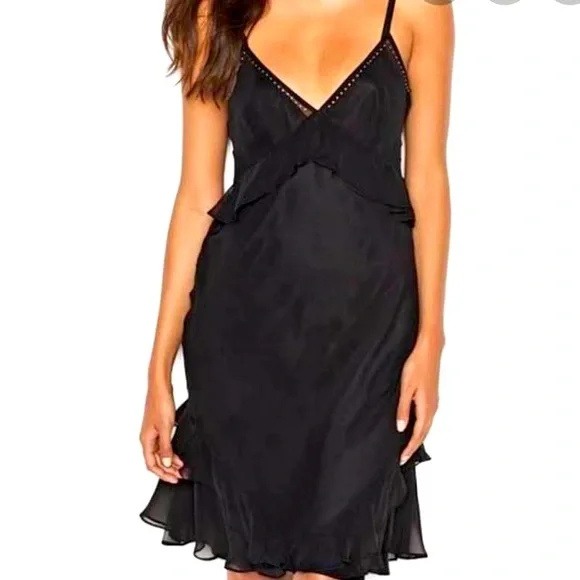 sachin and babi light blue dress Blush Ruffle Strappy Mini Slip Dress